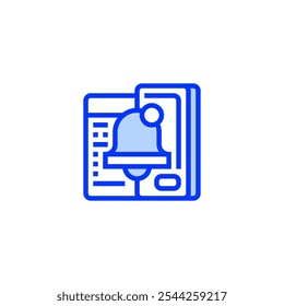 Icono de línea de alerta de notificación. signo de estilo lineal para concepto y Diseño web móvil. Icono de Vector de contorno.
