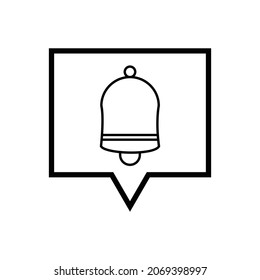 Notification alert sign vector illustration. Bell notify icon for web.