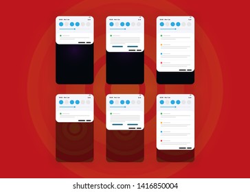 Notification Alerts on Smartphone Home Screen Phone User Interface User Experience UI Template Vector Illustration