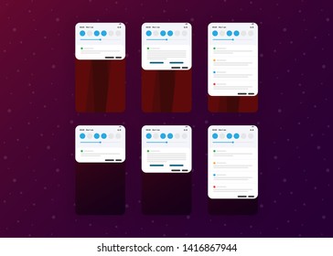 Notification Alerts on Smartphone Home Screen Phone User Interface User Experience UI Template Vector Illustration