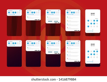 Notification Alerts on Smartphone Home Screen Phone User Interface User Experience UI Template Vector Illustration