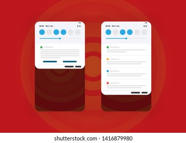 Notification Alerts on Smartphone Home Screen Phone User Interface User Experience UI Template Vector Illustration