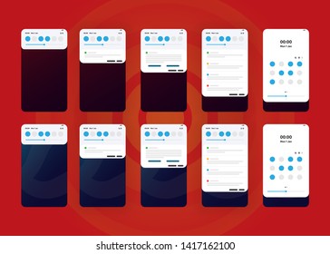 Notification Alerts on Smartphone Home Screen Phone User Interface User Experience UI Template Vector Illustration