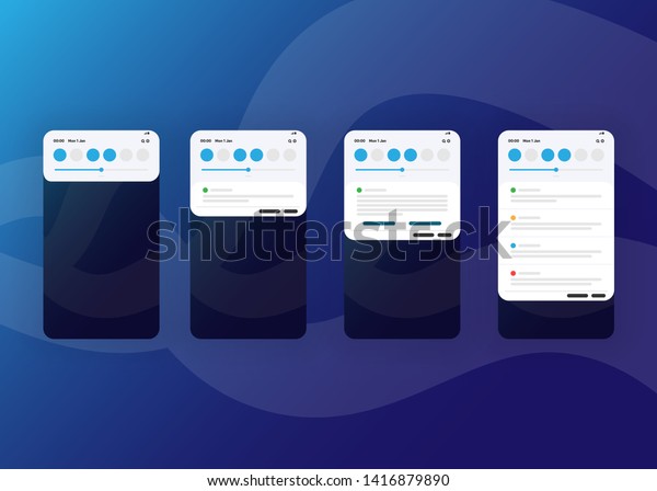 Notification Alerts On Smartphone Home Screen Stock Vector (Royalty ...