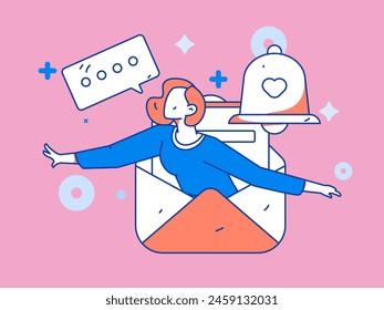 Notification announcement vector creative flat hand drawn illustration
