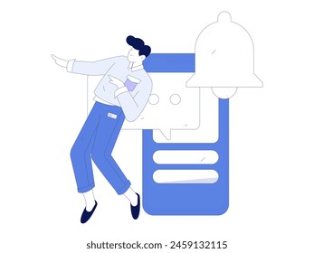 Notification announcement vector creative flat hand drawn illustration
