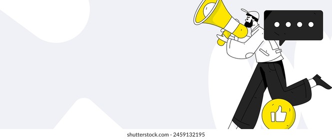 Notification announcement vector creative flat hand drawn illustration
