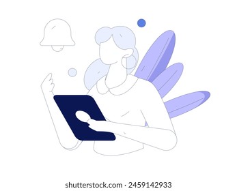 Notification announcement vector creative flat hand drawn illustration

