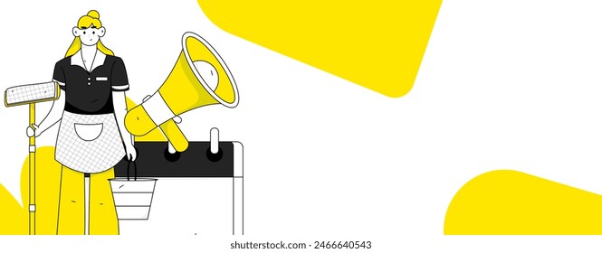 Notification announcement vector creative flat hand drawn illustration
