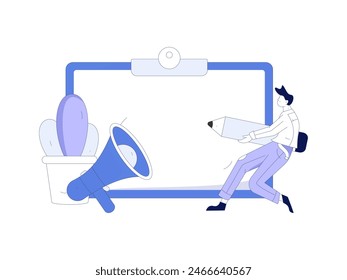 Notification announcement vector creative flat hand drawn illustration
