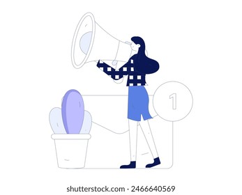 Notification announcement vector creative flat hand drawn illustration
