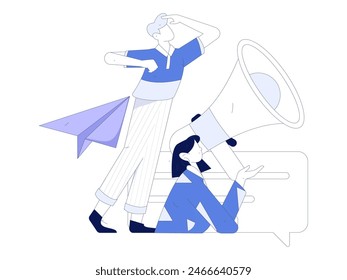 Notification announcement vector creative flat hand drawn illustration
