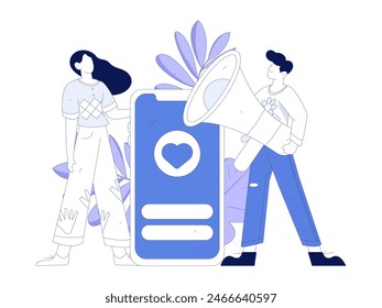 Notification announcement vector creative flat hand drawn illustration
