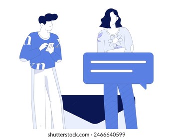 Notification announcement vector creative flat hand drawn illustration
