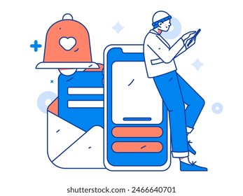 Notification announcement vector creative flat hand drawn illustration
