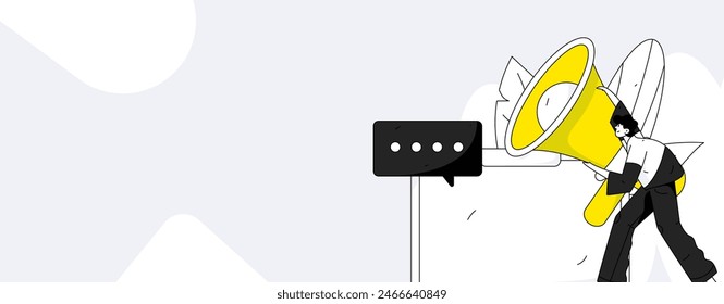Notification announcement vector creative flat hand drawn illustration
