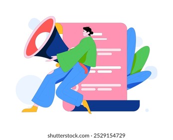 Notification announcement vector creative flat hand drawn illustration
