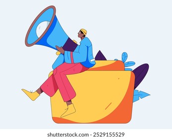Notification announcement vector creative flat hand drawn illustration
