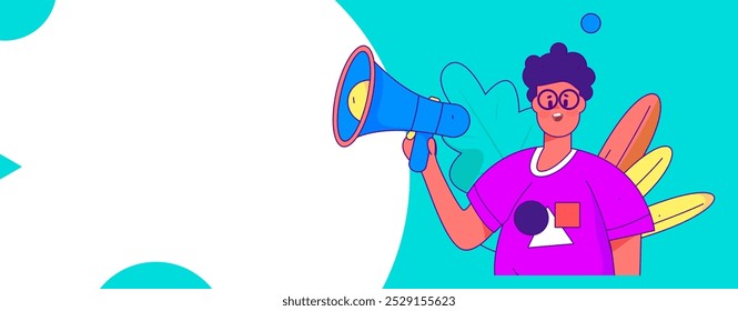 Notification announcement vector creative flat hand drawn illustration
