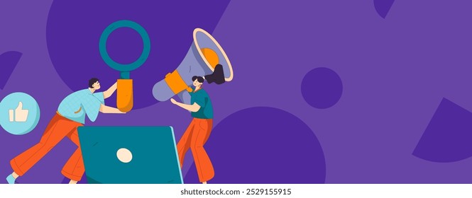 Notification announcement vector creative flat hand drawn illustration
