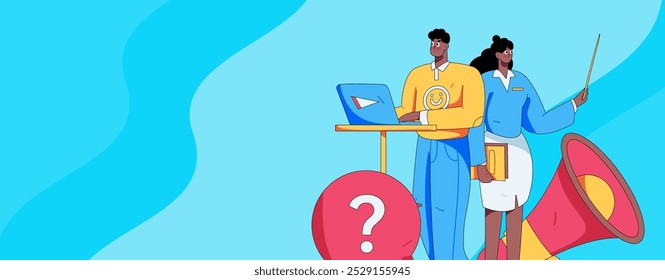 Notification announcement vector creative flat hand drawn illustration
