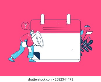 Notification announcement vector creative flat hand drawn illustration
