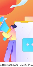 Notification announcement vector creative flat hand drawn illustration
