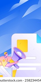 Notification announcement vector creative flat hand drawn illustration
