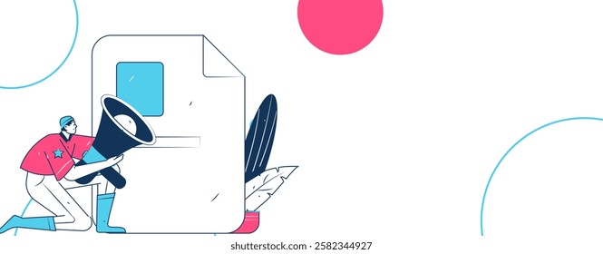 Notification announcement vector creative flat hand drawn illustration
