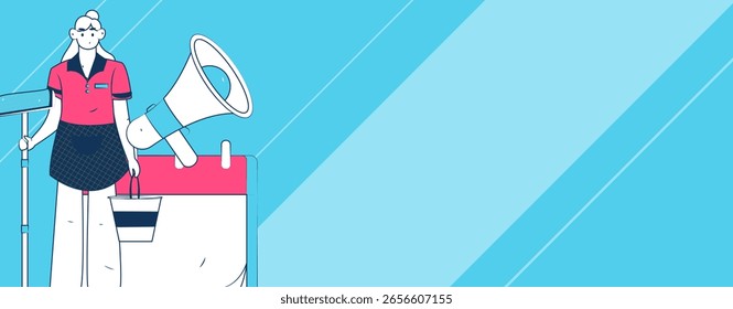 Notification announcement vector creative flat hand drawn illustration
