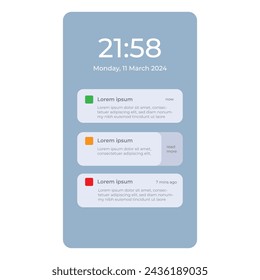 plantilla de aplicación de notificación vector pantalla móvil