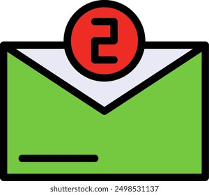 Notification Badge Line Filled Vector Icon Design