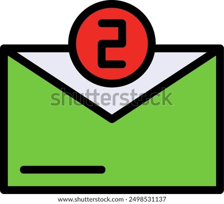 Notification Badge Line Filled Vector Icon Design