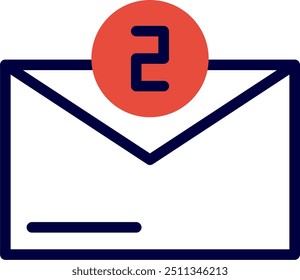 Notification Badge Line Red Filled Vector Icon Design