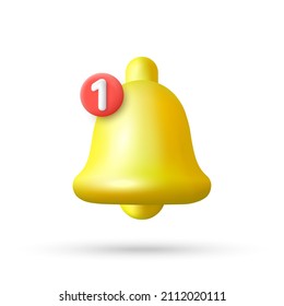 Campaña de notificación en 3d caricatura estilo mínimo. Ilustración vectorial.