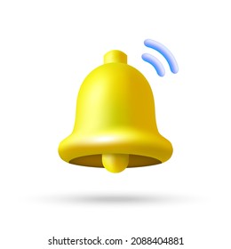 Campaña de notificación en 3d estilo de caricatura. Ilustración vectorial.