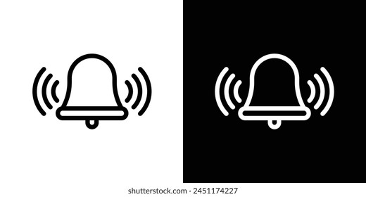 Notification Bell and Alarm Alert Icons. Smartphone Message Reminder and Ring Symbol.