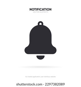 Notification bell alarm icon. Alarm symbol. Ringing bells. Incoming inbox message. Alarm clock and smartphone application alert. Social media element. New message symbol flat style. Stock vector.