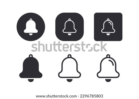 Notification bell alarm icon. Alarm symbol. Ringing bells. Incoming inbox message. Alarm clock and smartphone application alert. Social media element. New message symbol flat style. Stock vector.