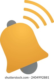 Alarma de timbre de notificación Icono, vector, plano, gradiente, color, ilustración, arte para el diseño, ui, web, interfaz