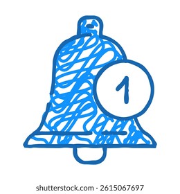 notification bell alert doodle icon sketch vector. notification bell alert sign. isolated symbol illustration