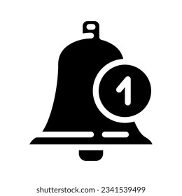 notification bell alert glyph icon vector. notification bell alert sign. isolated symbol illustration