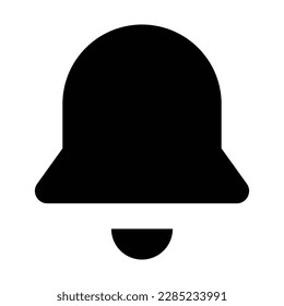 Notification Bell Alert Icon Black and White Fill Icon Design For Mobile Apps, Web and Design Elements, Reminder Icon Vector Illustration