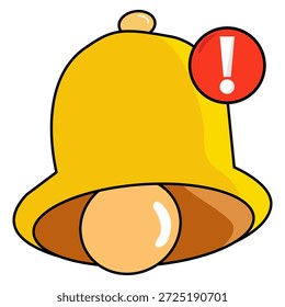 Icono de alerta de campana de notificación con una advertencia roja