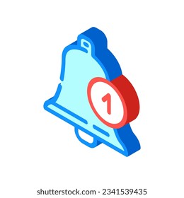 notification bell alert isometric icon vector. notification bell alert sign. isolated symbol illustration