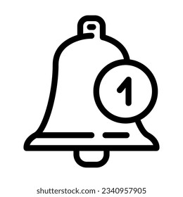 notification bell alert line icon vector. notification bell alert sign. isolated contour symbol black illustration