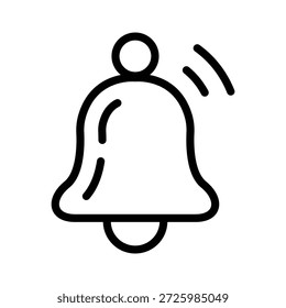 notification bell alert line icon minimal reminder symbol