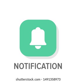 Notification bell app button design for user interface or web