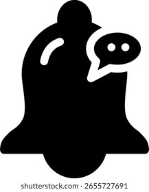 Benachrichtigungsglocke mit Chat-Blasensymbol