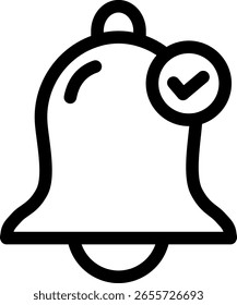 Benachrichtigungsglocke mit Häkchen-Symbol - Bestätigungssymbol
